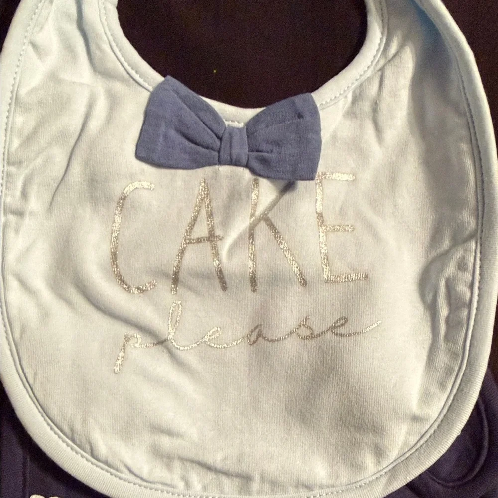 Blue and Navy Baby Bib Set